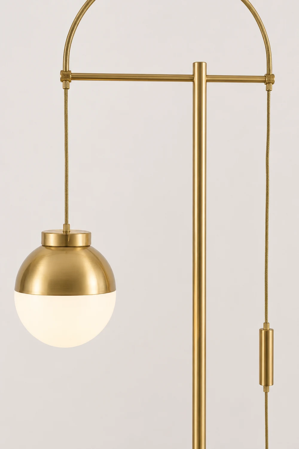 Valentina Modern Arch Glass/Metal Floor Lamp, Gold - Lumpaz