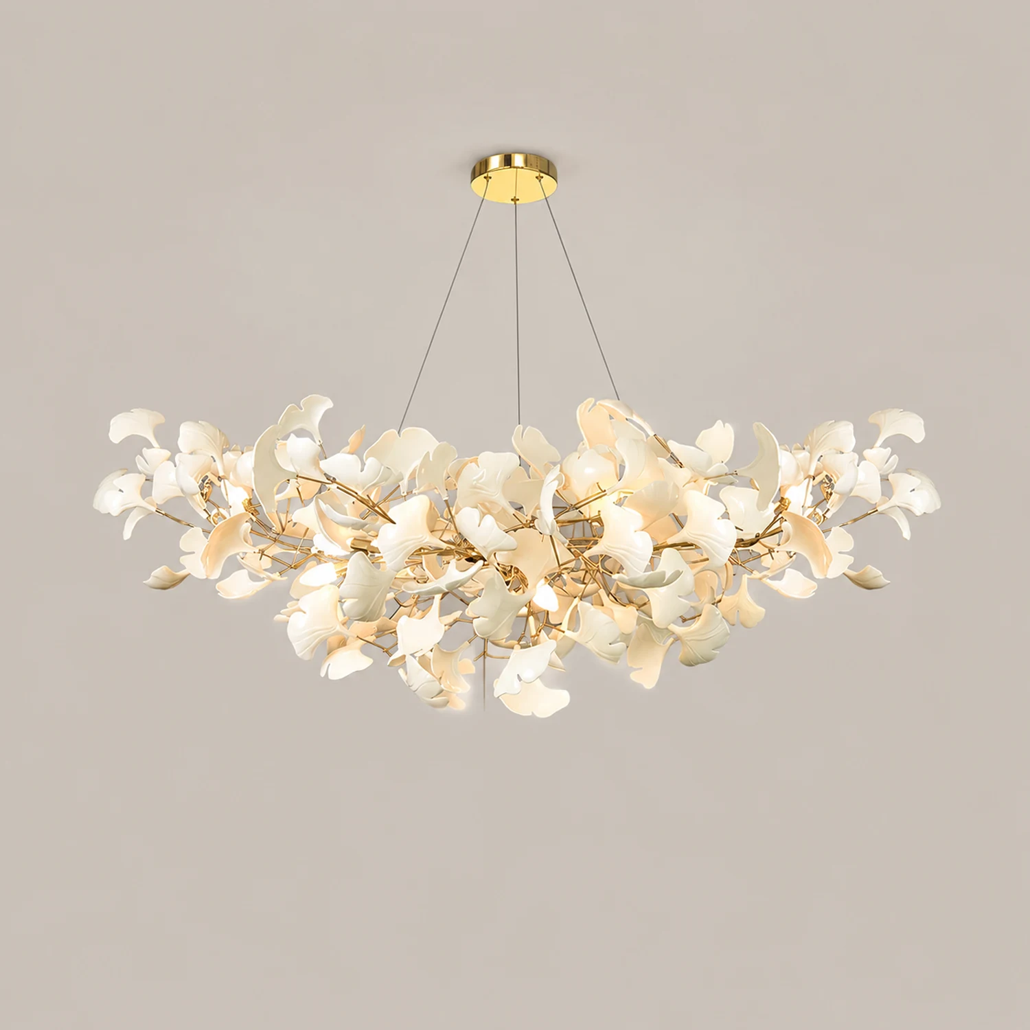 Ophelia Modern Luxury Gold Entryway Chandelier Metal/Ceramics Living Room - Lumpaz