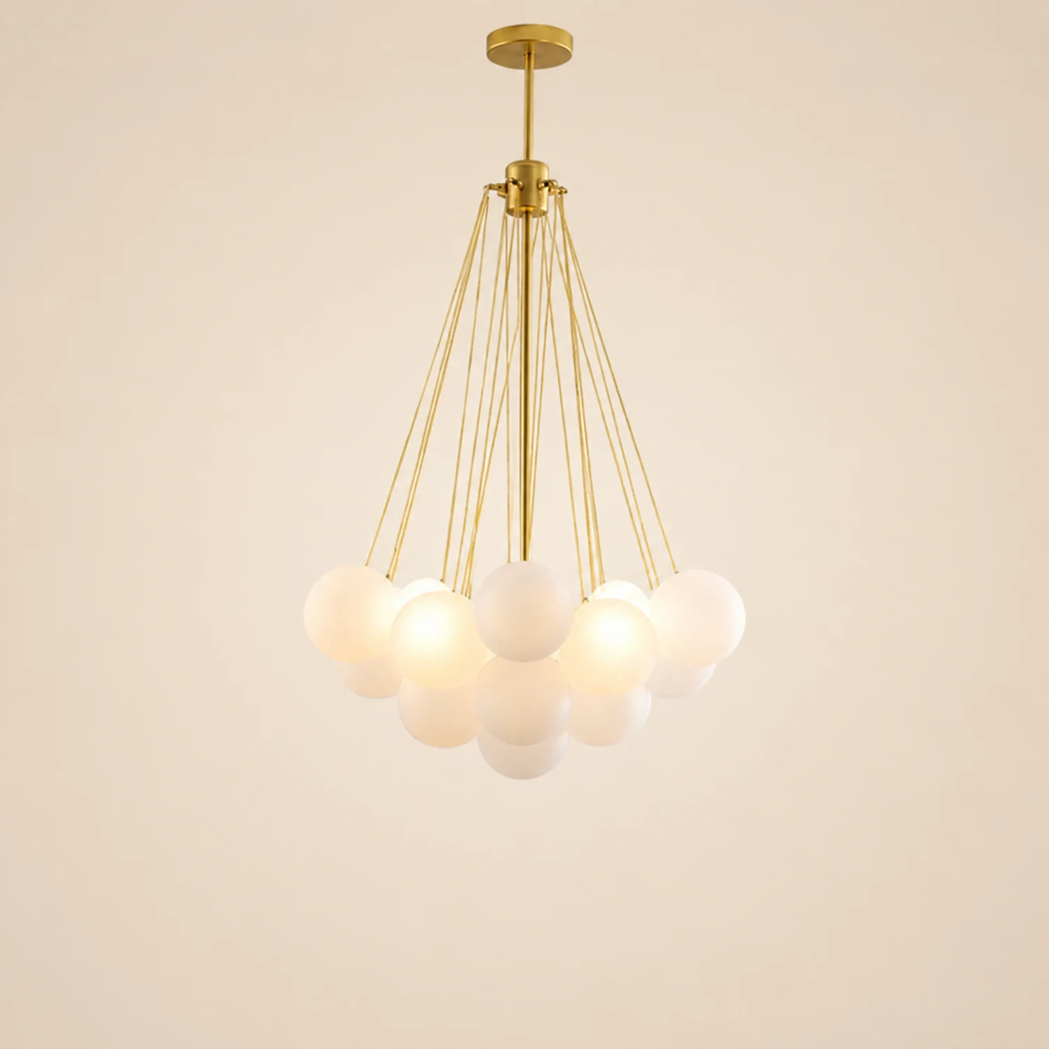 Valentina Glass Globe Pendant Light Bubble, Gold/Black - Lumpaz