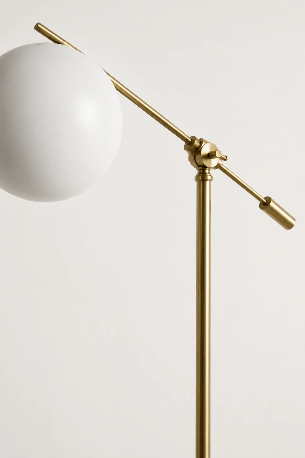 Valentina Arc Floor Lamp, Frosted Glass & Metal - Lumpaz