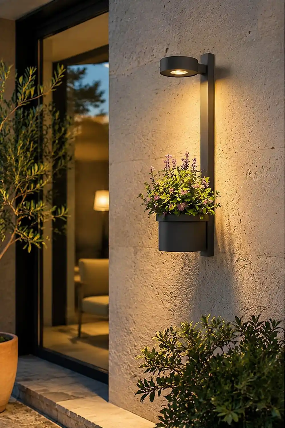 Waterproof Decor LED Solar Wall Lights with Flowerpot Outdoor Wall Lamp - Lumpaz