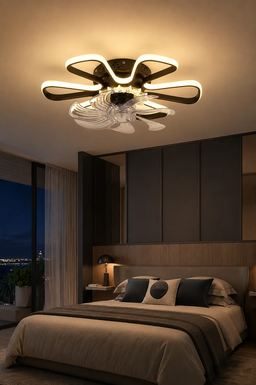 Hana Ceiling Fan with Light, 3 Color, DIA 20" - Lumpaz