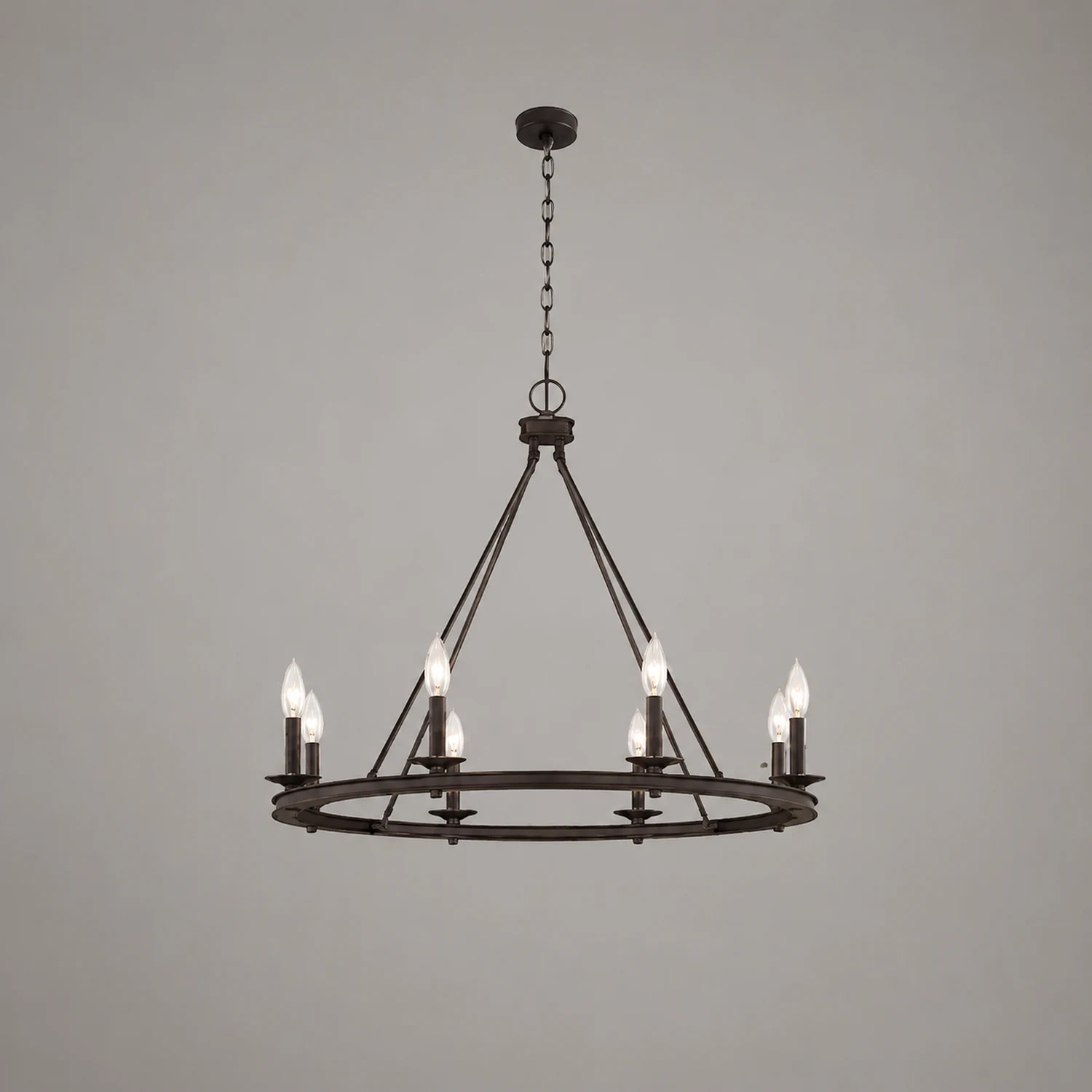 Silva Modern Candles Chandelier Black Metal Living Room/Bedroom - Lumpaz