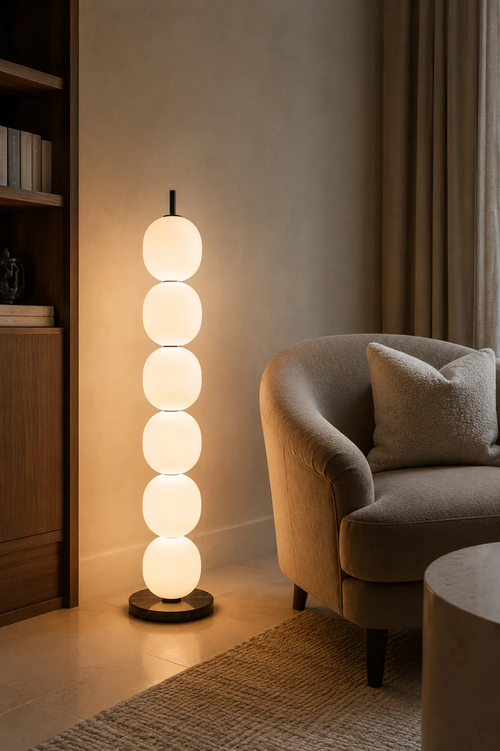 Valentina Modern Lantern Glass Floor Lamp, White, Living Room - Lumpaz