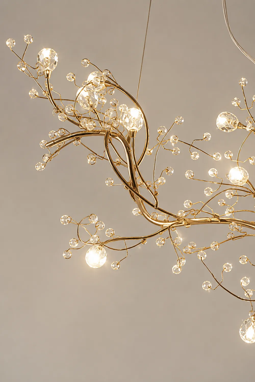 Ophelia Romantic Art Deco Branch Pendant Light Gold/Black/Silver Living Room - Lumpaz