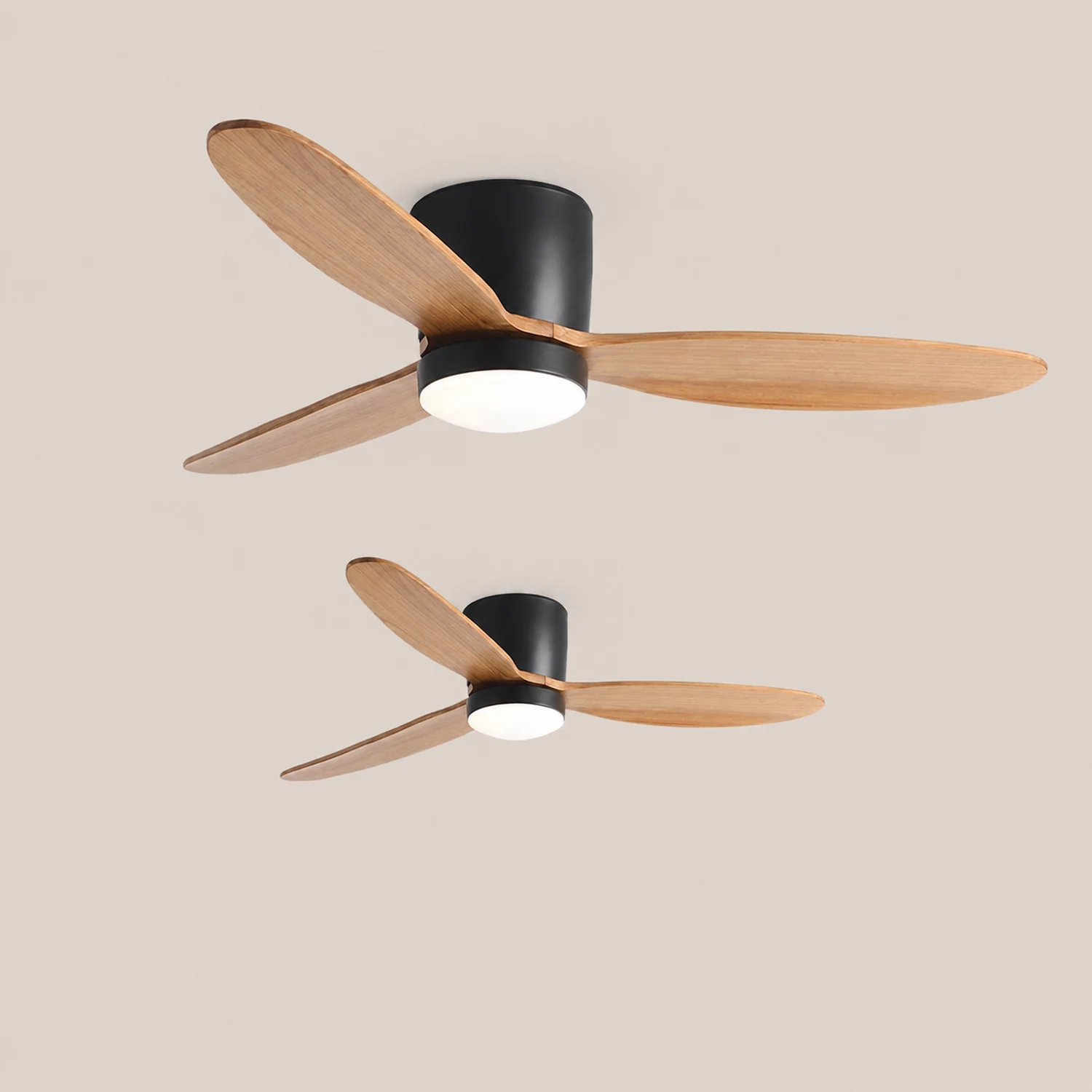 Walters 3-Blade Black Ceiling Fan with Light, 2 Color, DIA 48'' - Lumpaz