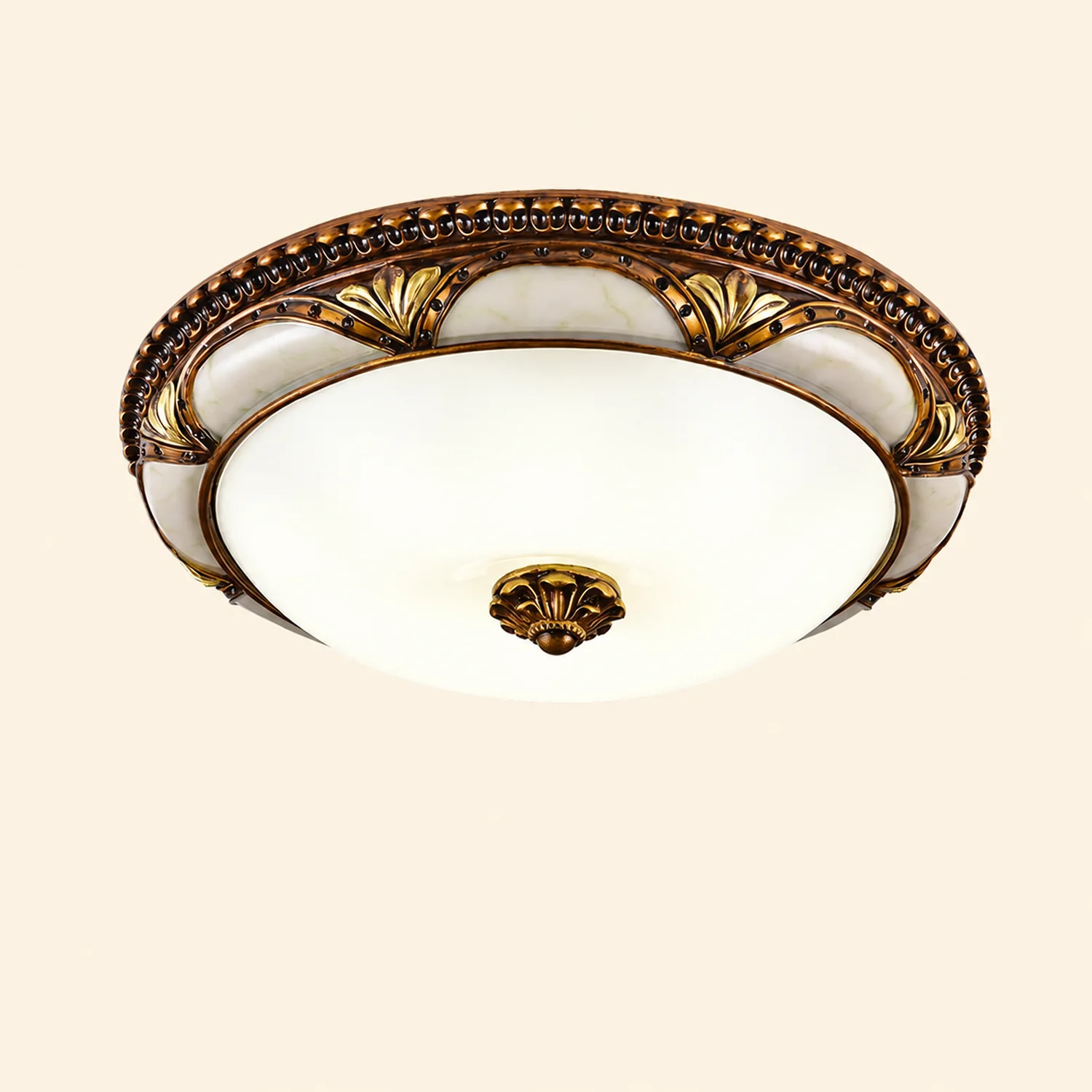 Alessio Floral Retro Flush Mount Ceiling Light Antique Brass Living Room - Lumpaz