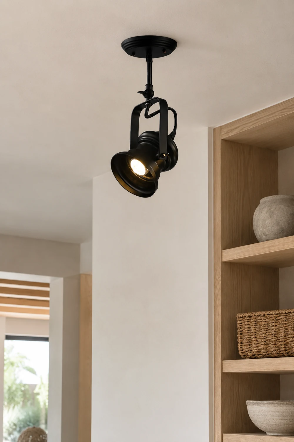 Alessio Industrial Style Rotatable Semi-Flush Mount Ceiling Light - Lumpaz