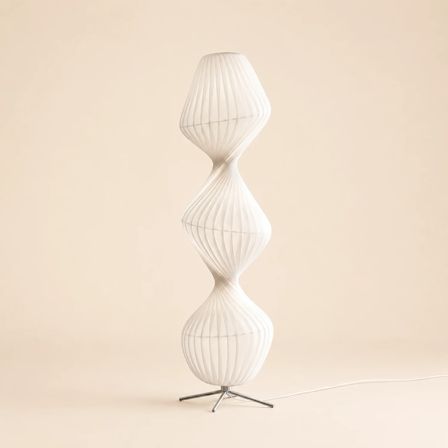 Renée Modern Pleated Fabric Metal Floor Lamp - Lumpaz
