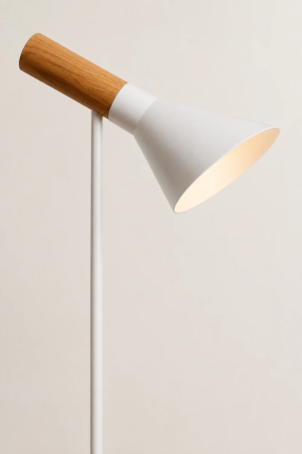 Carins Modern Minimalist Metal/Wood Floor Lamp, Black/White - Lumpaz