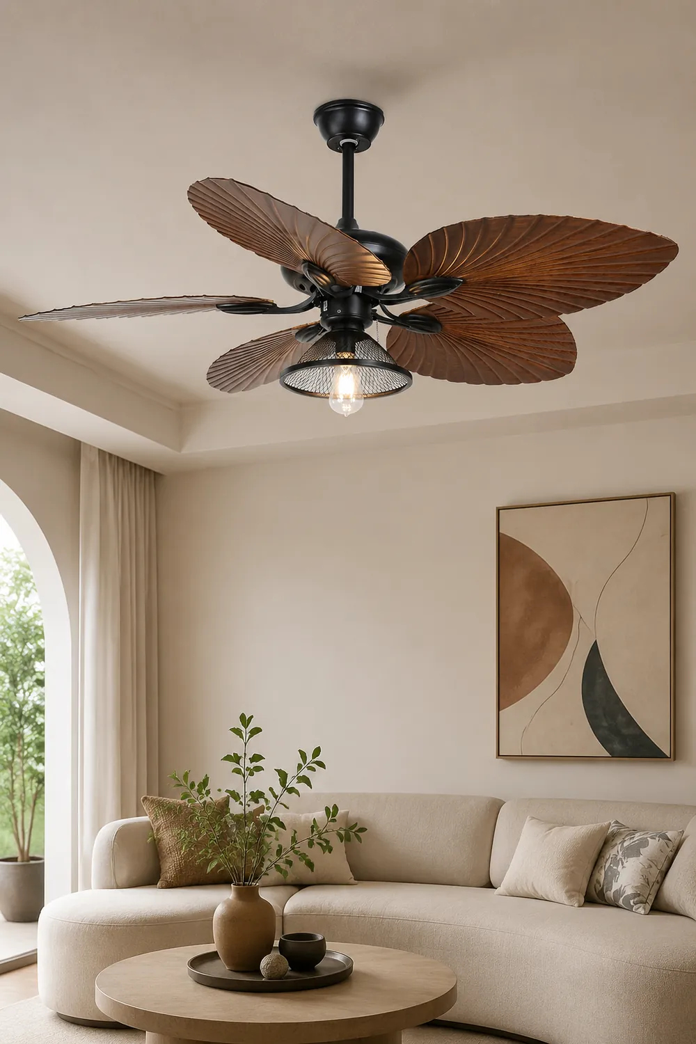Ross 5-Blade Ceiling Fans /Lantern, 1/3/5 Heads, DIA 51.9'' - Lumpaz