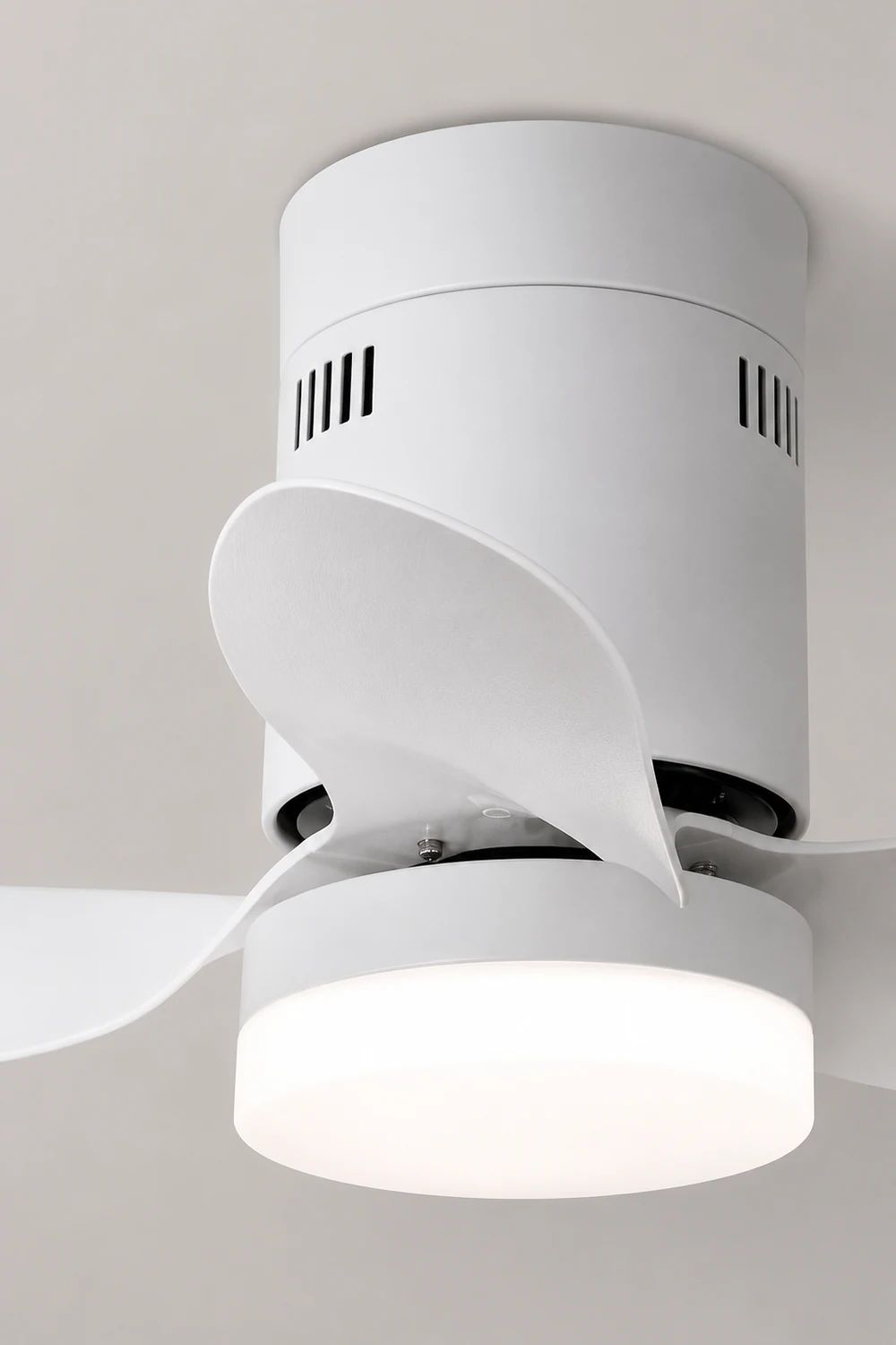 Walters 3-Blade White Ceiling Fan with Light, 2 Color, DIA 23.6'' - Lumpaz