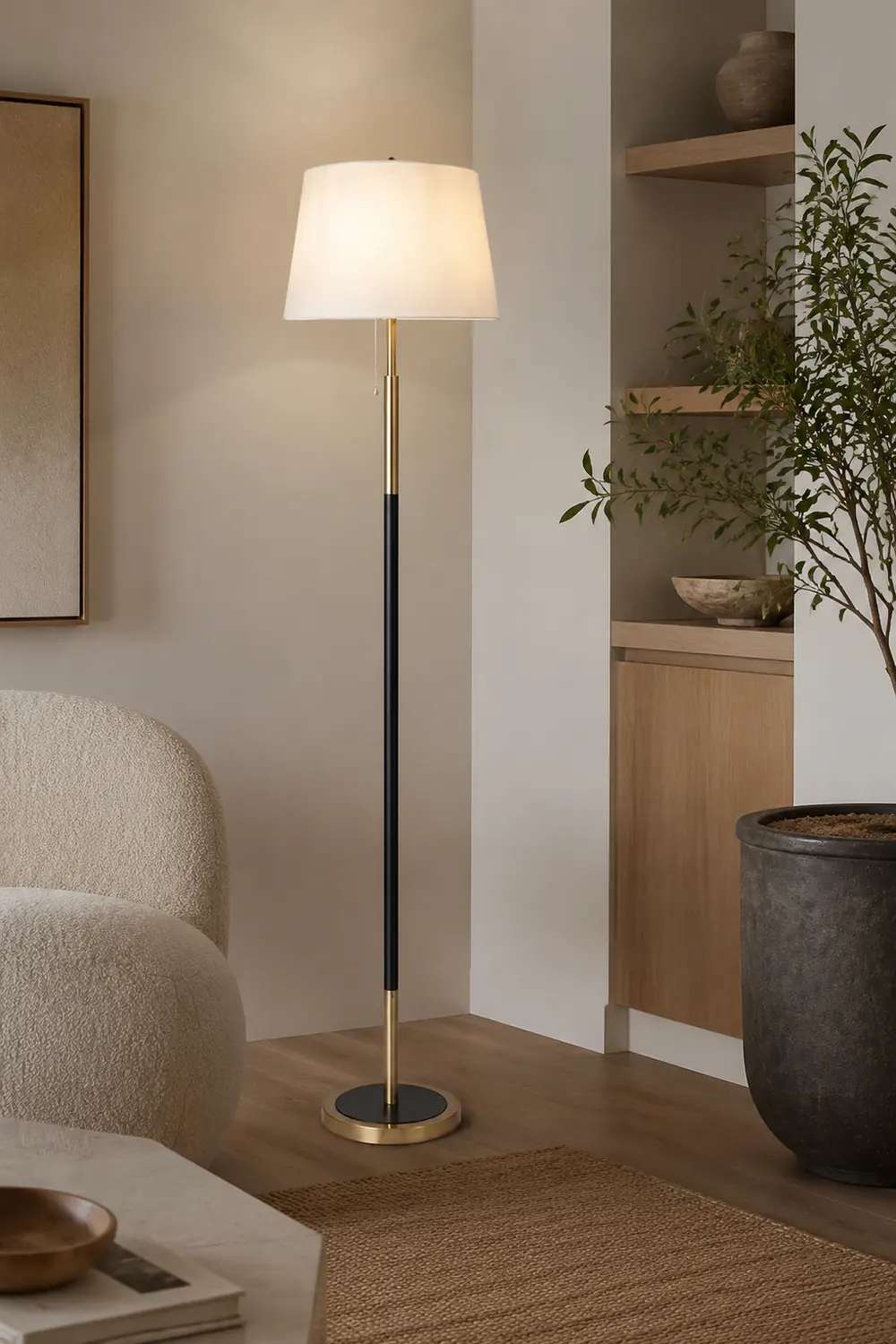 Eryn Modern Cylinder Metal Fabric Floor Lamp, 4 Color - Lumpaz