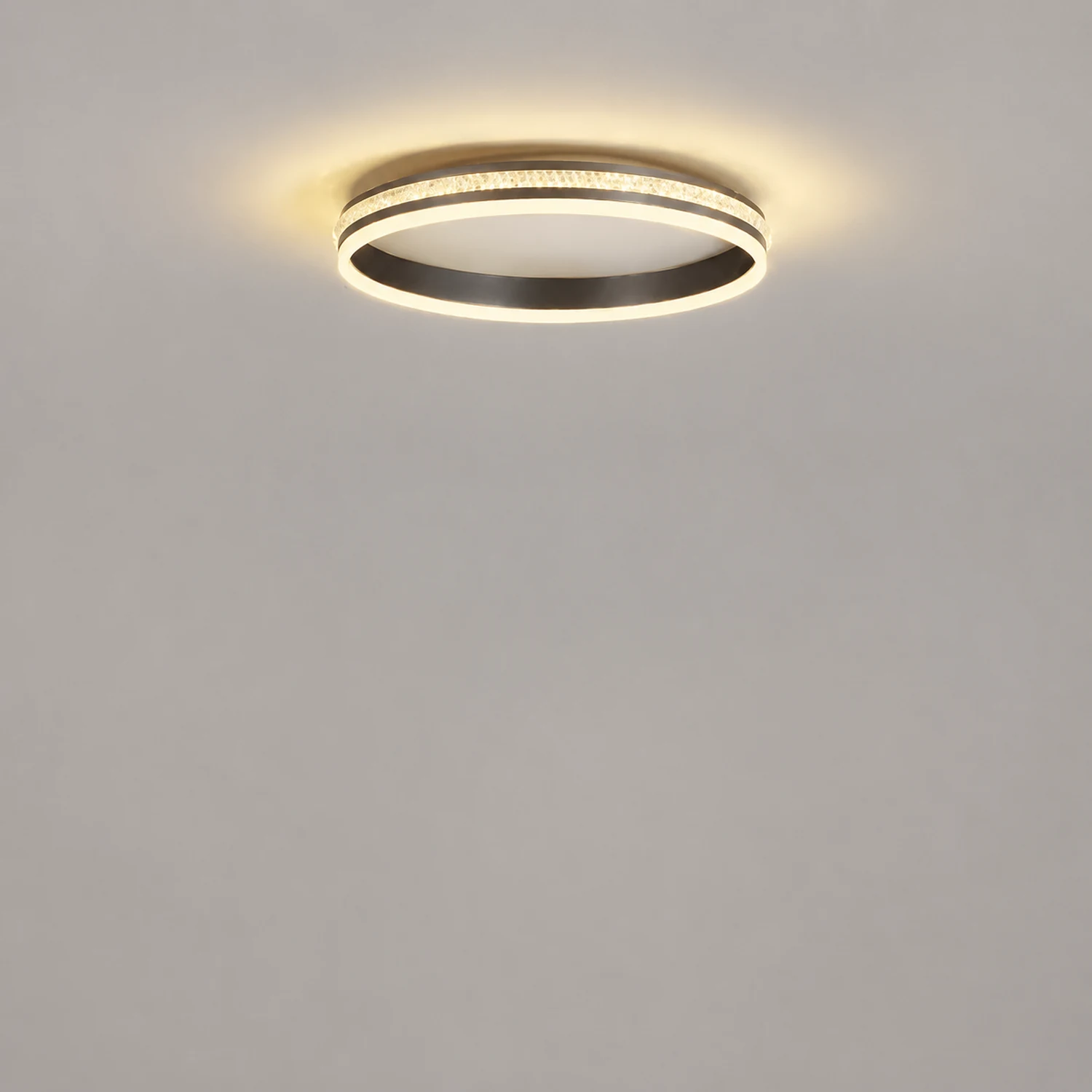 Quinn Modern Ring Metal/Acrylic Flush Mount Ceiling Lights, Silver - Lumpaz