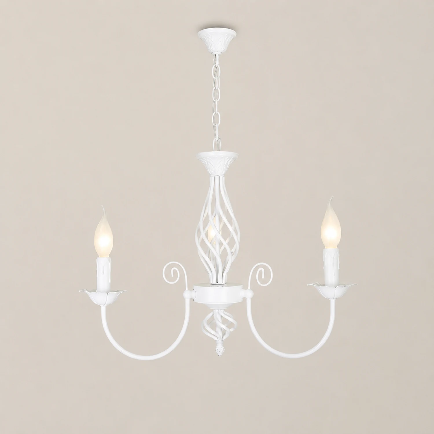 Silva Pendant Light Candle Retro, Metal/Glass, Black/White, Restaurant - Lumpaz