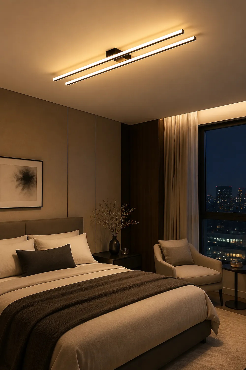 Edge Modern Minimalist LED Flush Mount Ceiling Light Bedroom - Lumpaz