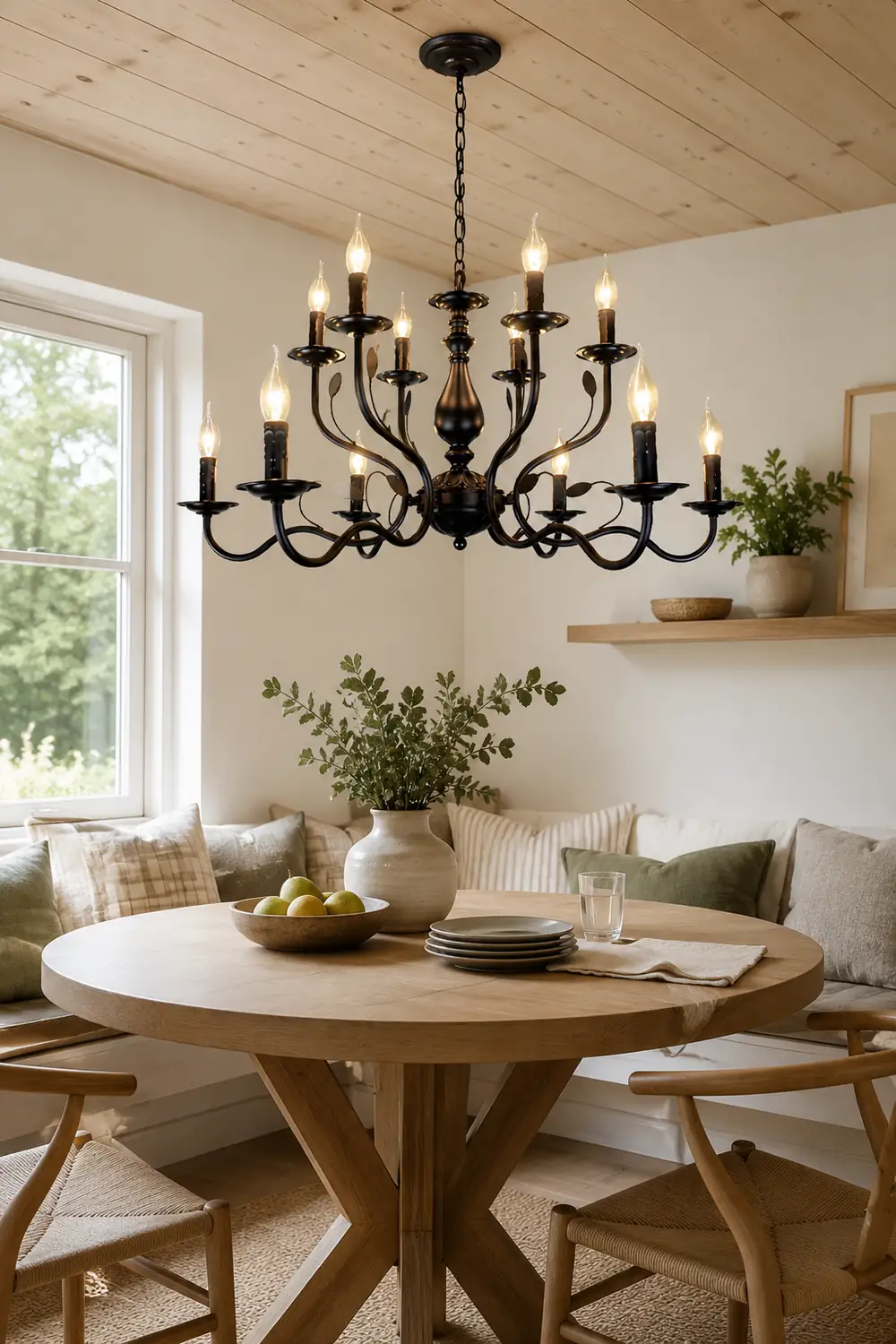 Silva Transitional Candle Chain Chandelier, Black - Lumpaz