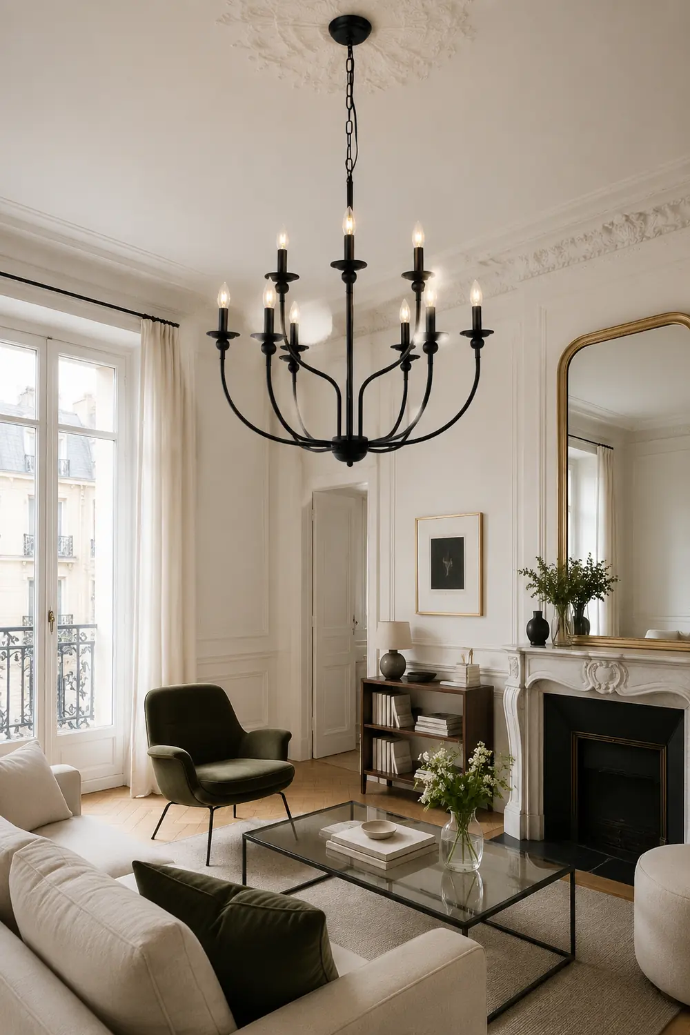 Silva Modern LED Chandelier Black Metal Bedroom Living Room - Lumpaz