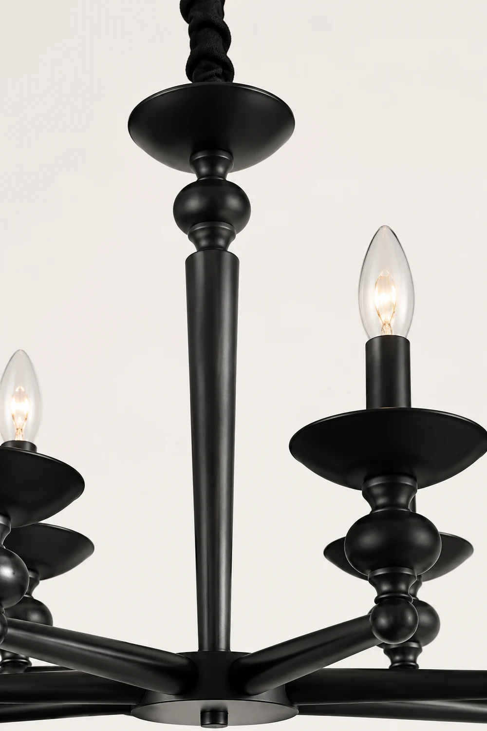 Alessio Retro Candle Wall Lamp/Black Chandelier for Living Room, Dining Room - Lumpaz
