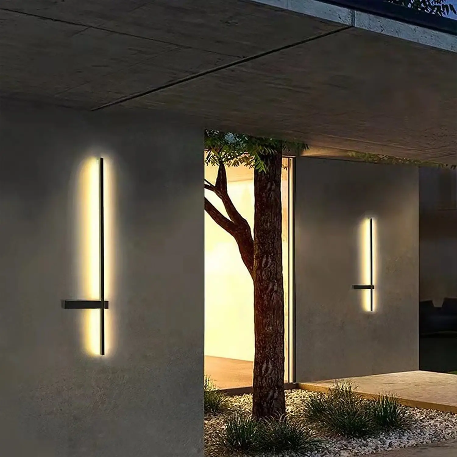 Line Strips Waterproof Led Black Modern Outdoor Wall Lights - Lumpaz