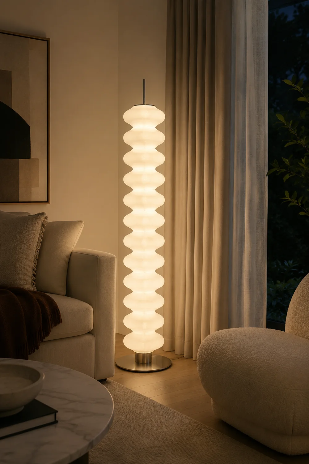 Salgado Modern Candy Metal /Glass Floor Lamp White Living Room - Lumpaz
