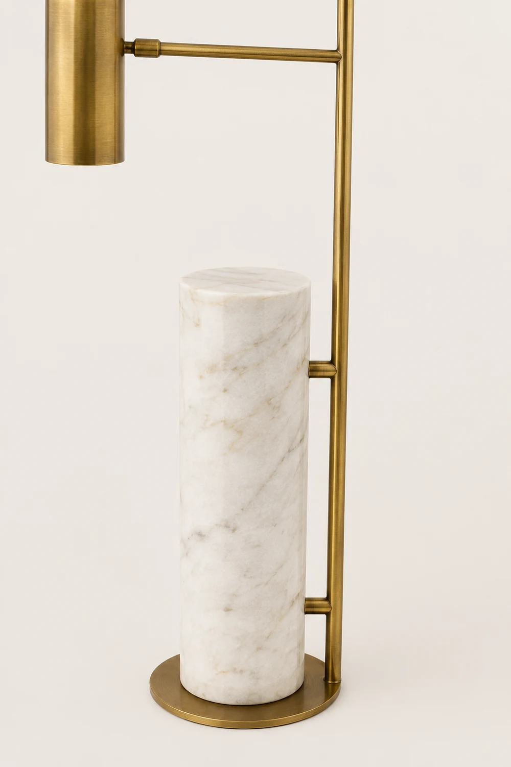 Salgado Minimalistic Gold Floor Lamp, Metal & Marble, Living room - Lumpaz