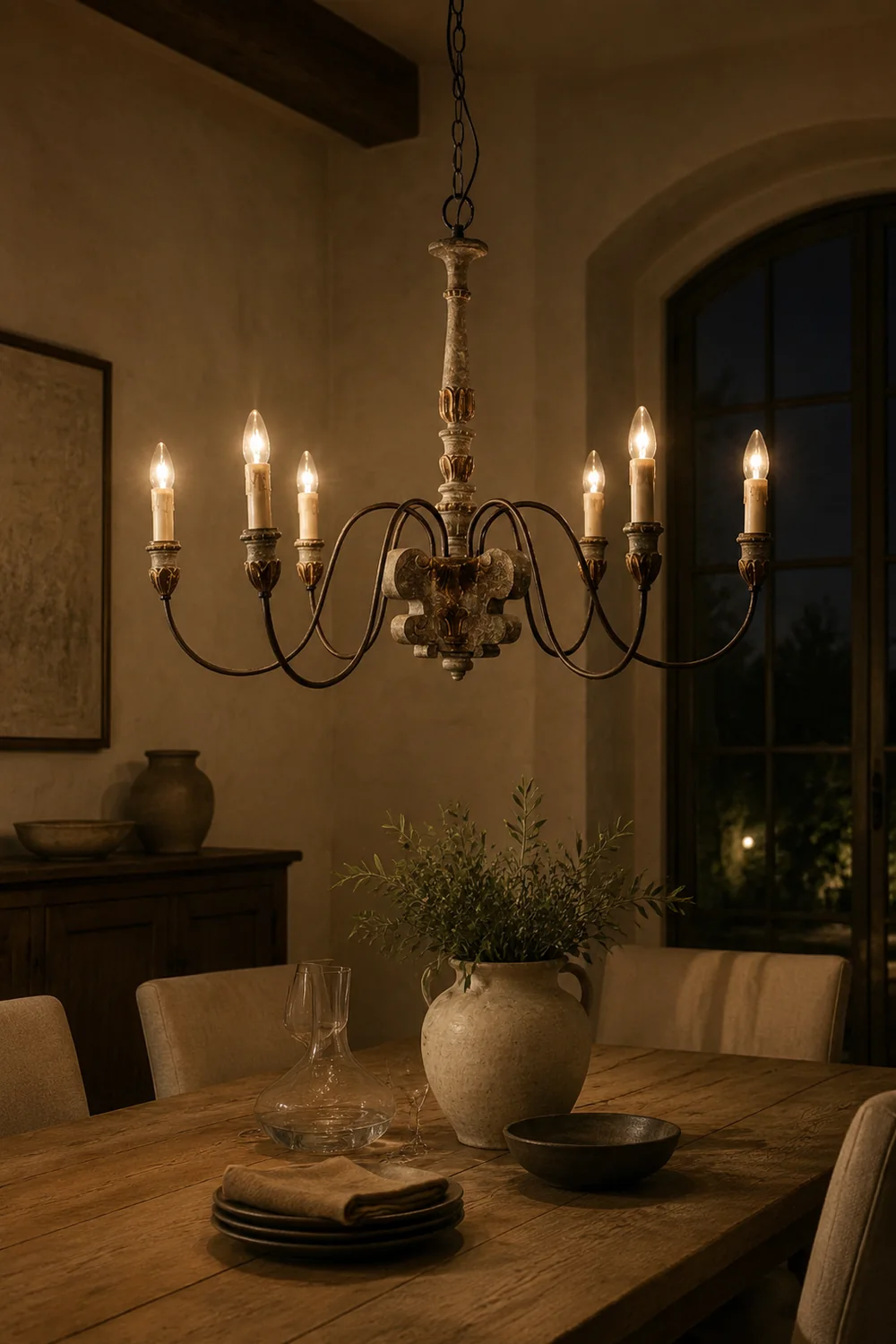 Silva Retro Design LED Chandelier Bronze Metal Living Room - Lumpaz