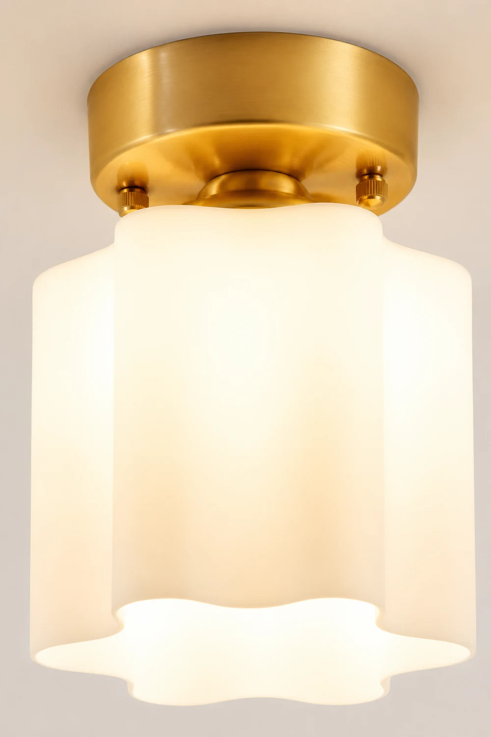Sanna Retro Metal Flush Mount Ceiling Light Brass - Lumpaz