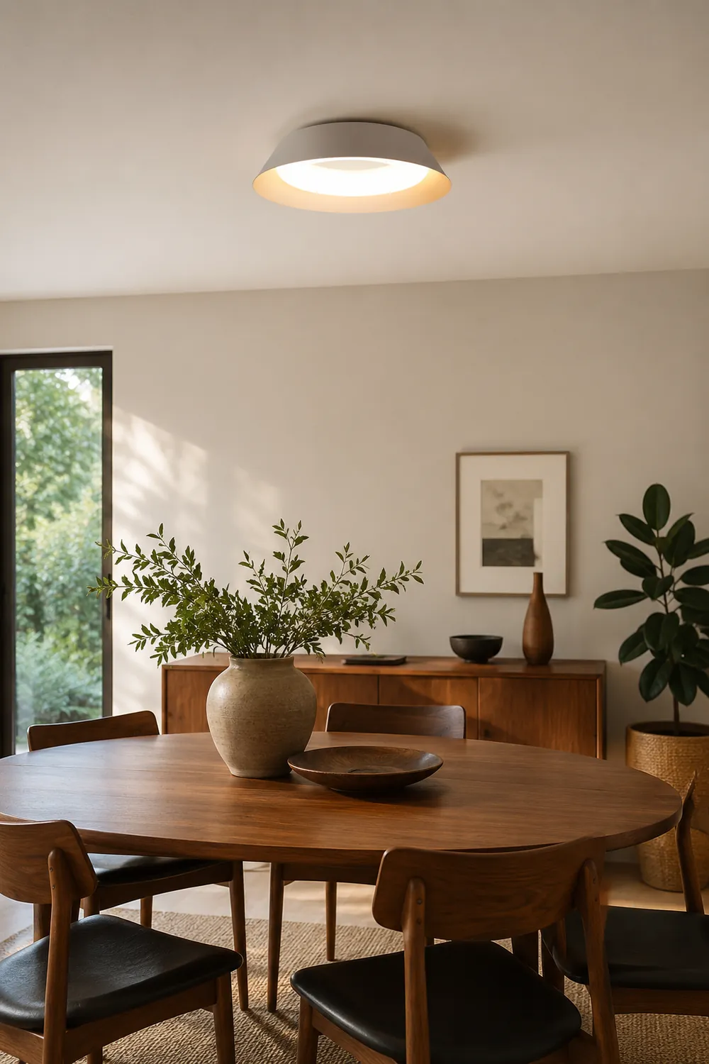 Quinn Nordic Bowl Metal/Acrylic Flush Mount Ceiling Light, White - Lumpaz