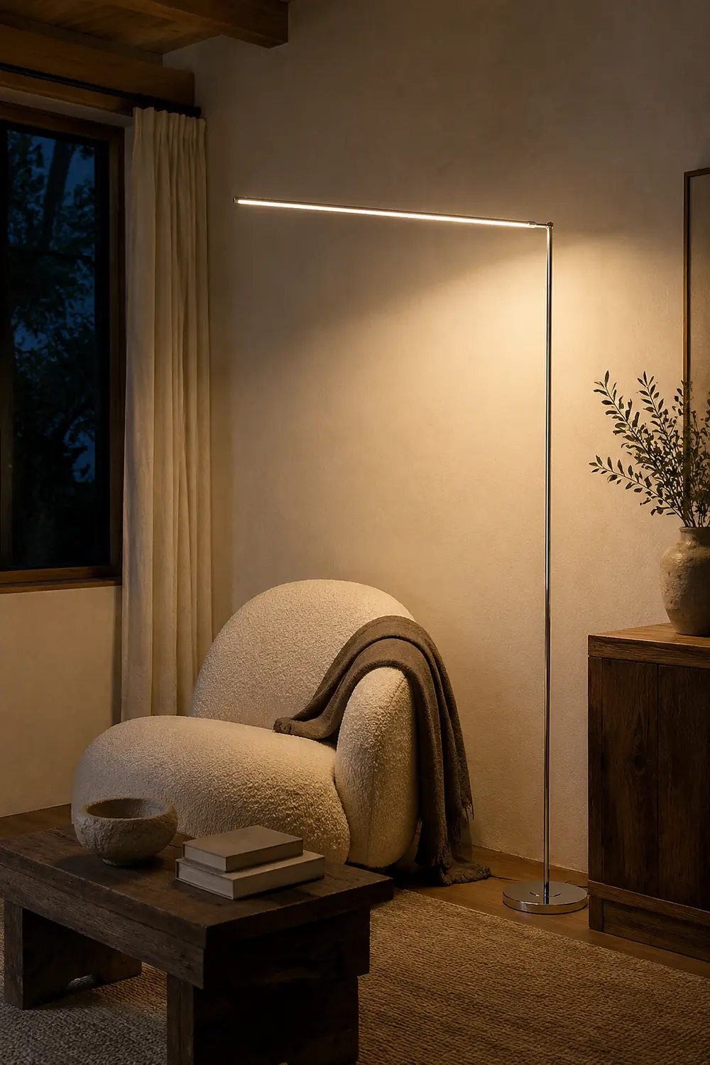 Modern Steamline Minimalist linear Floor Lamp, 2 Color - Lumpaz
