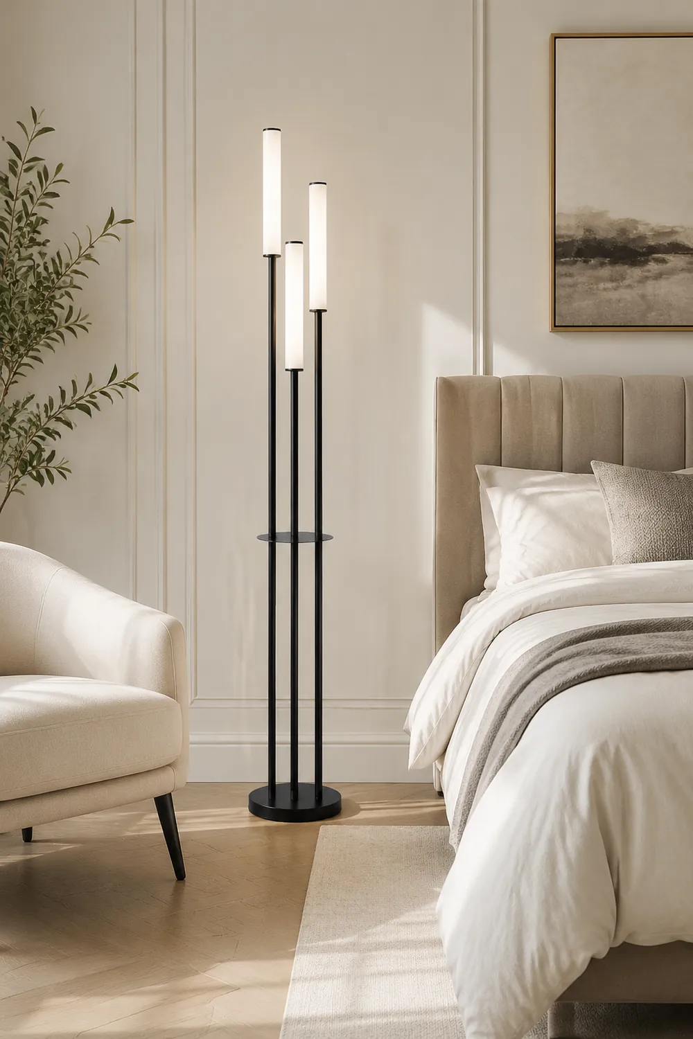 Eryn Modern 3 head Black Metal Arcylic Floor Lamp - Lumpaz