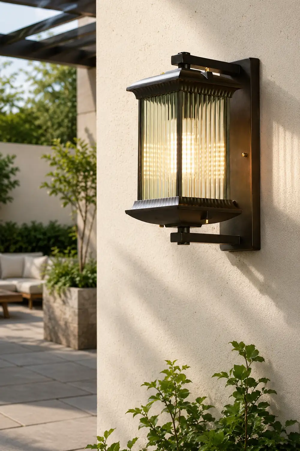 Outdoor Waterproof Creative Glass Shade Brown Retro Exterior Wall Lights复制 - Lumpaz