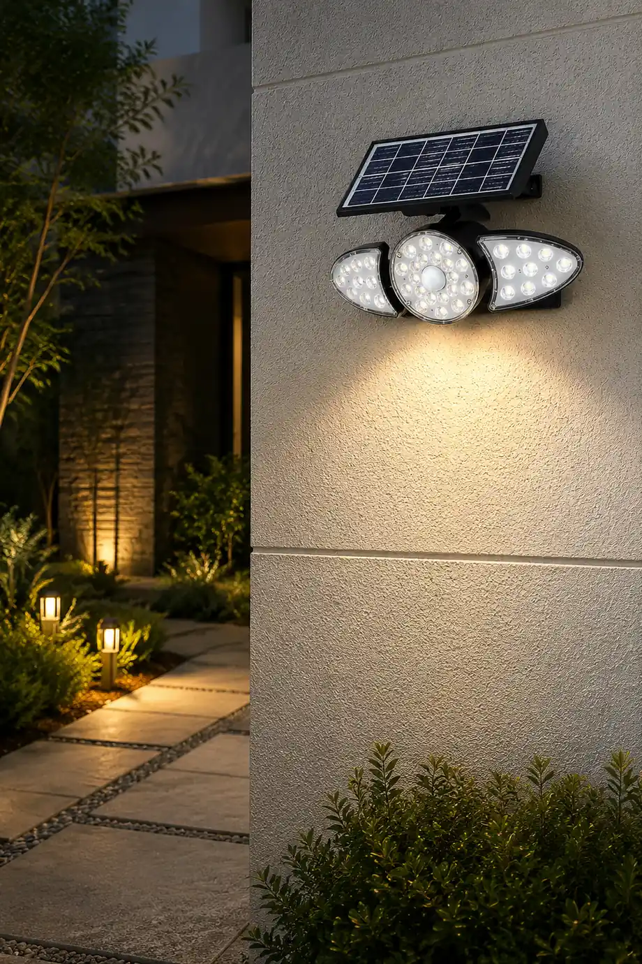 Solar Motion Security Light 3-Head Wall Fixture with Motion Sensor复制 - Lumpaz