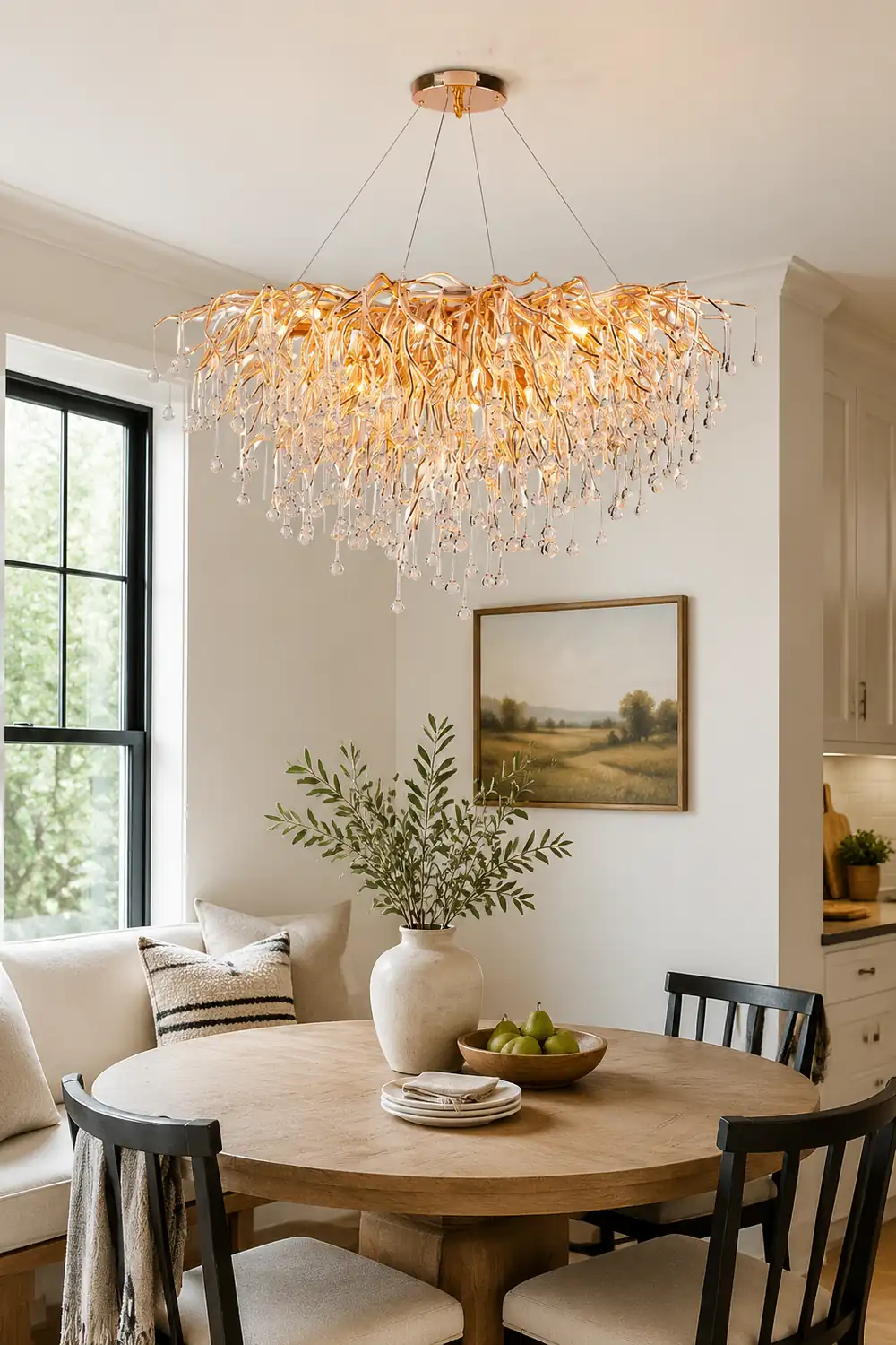 Colon Pendant Light Tassel Luxury, Metal/Crystal, Gold, Bedroom - Lumpaz