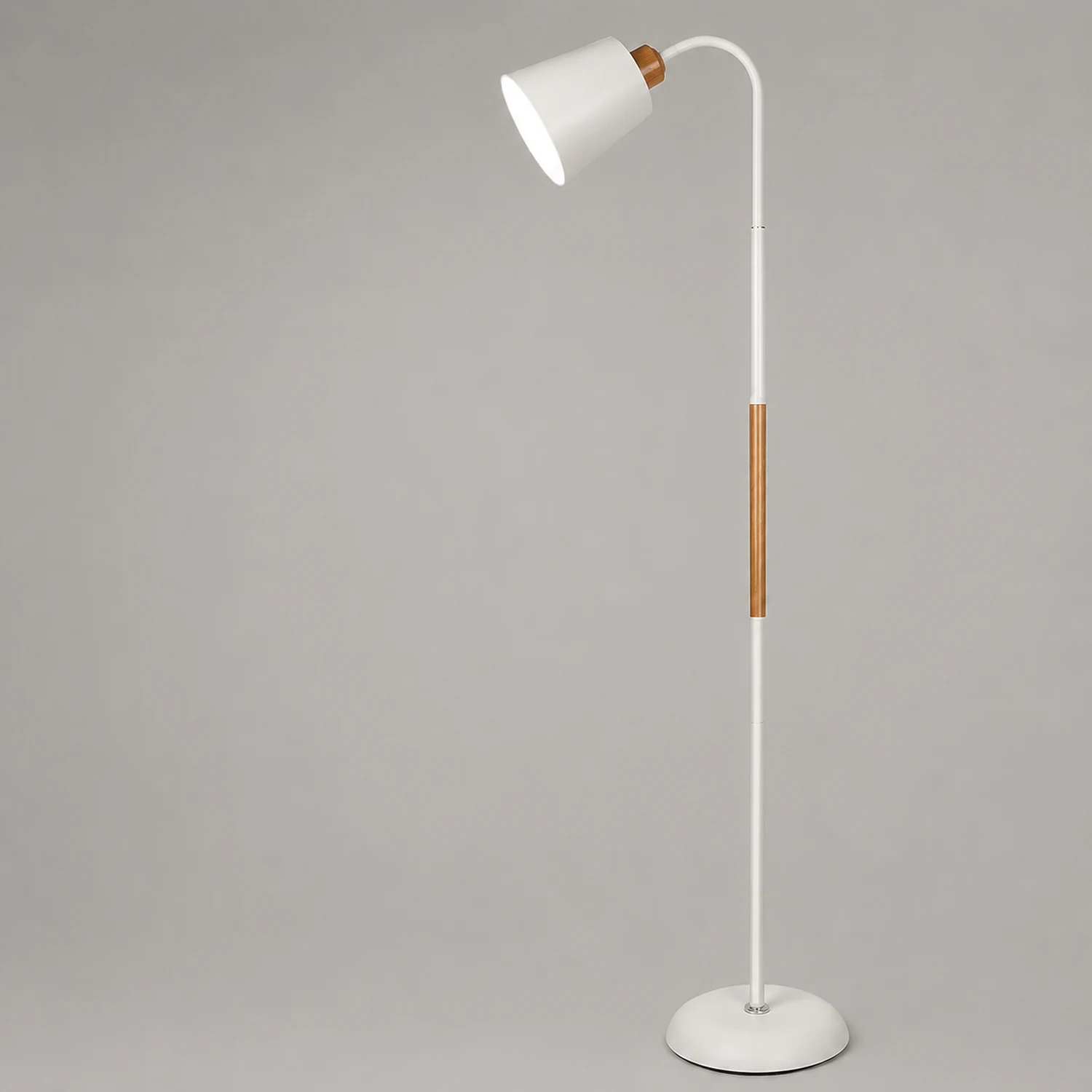 Eryn Floor Lamp Double Head Modern, Metal,Black/White, Bedroom - Lumpaz