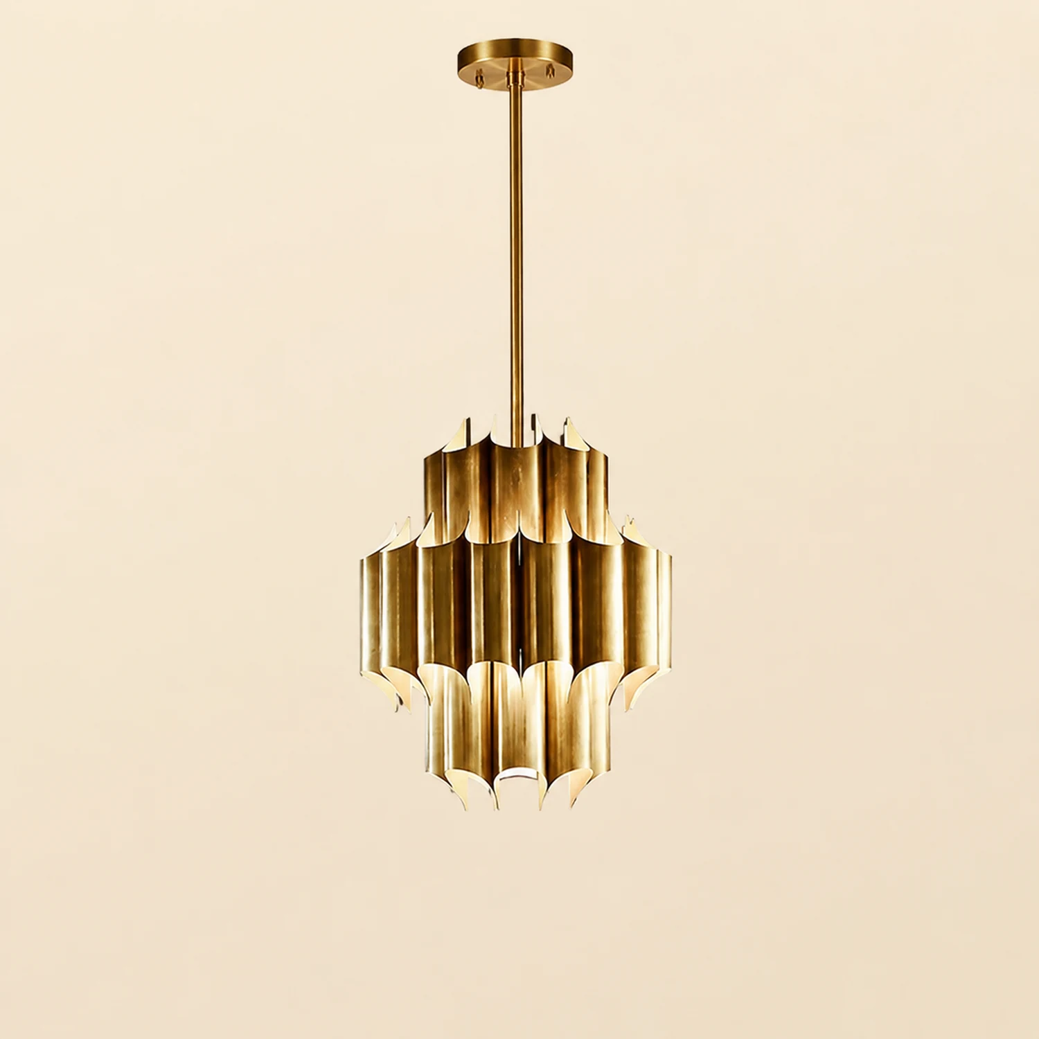 Evette Simple Retro Creative Chandelier Brass Metal Bedroom - Lumpaz