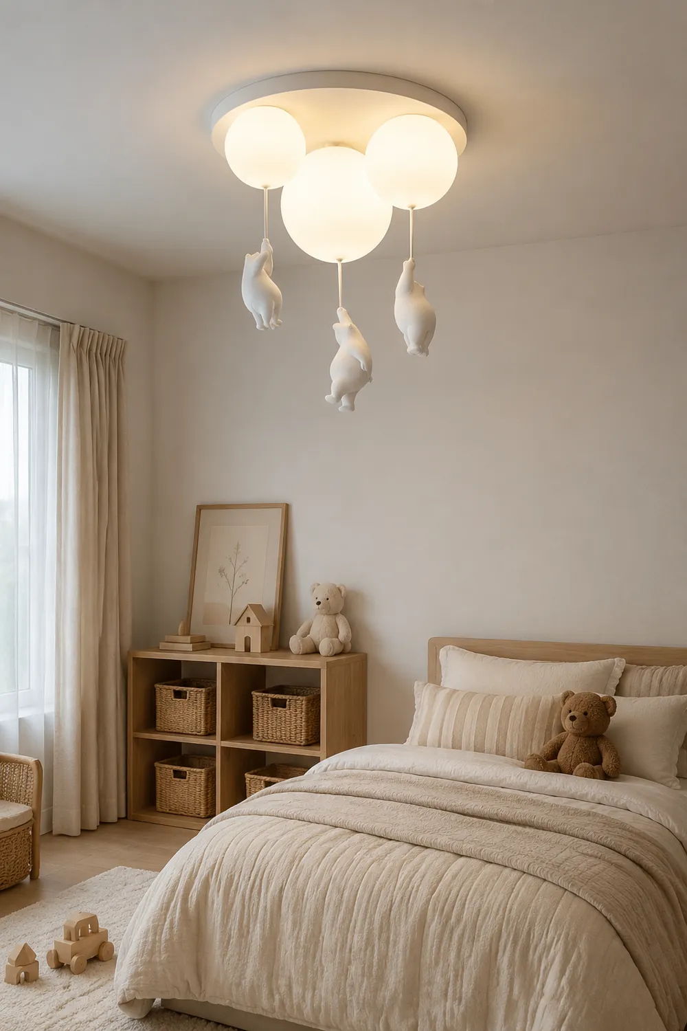 Fateh Bear Balloon LED Flush Mount Ceiling Light 3 Style White - Lumpaz