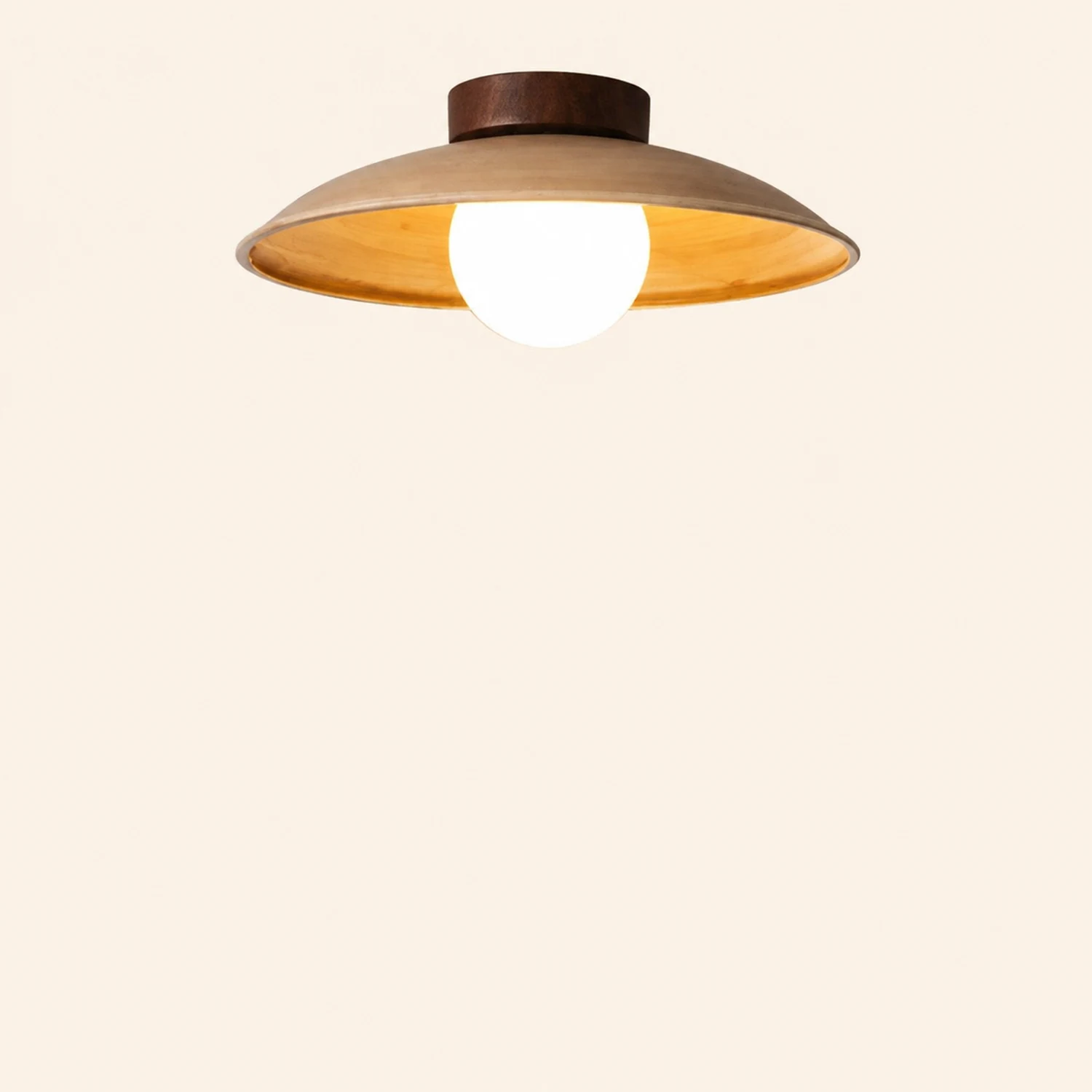 Ozawa Vintage Flush Mount Ceiling Light Wood/Metal/Glass Bar/ Hotels - Lumpaz