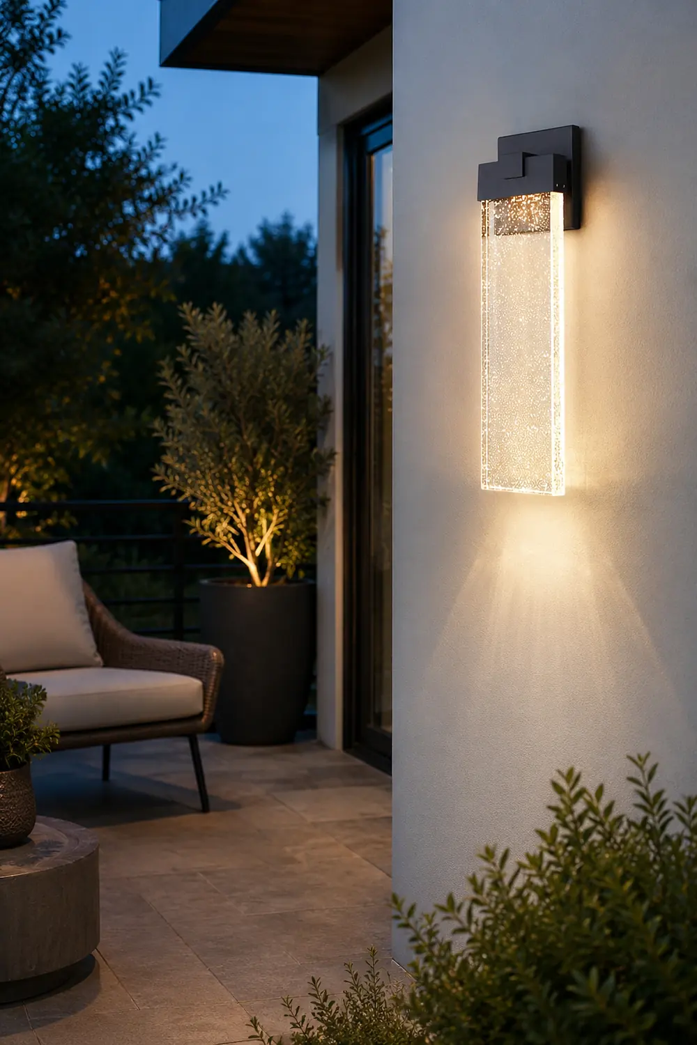 Rectangular Bubble Crystal LED Outdoor Wall Lamp - Lumpaz