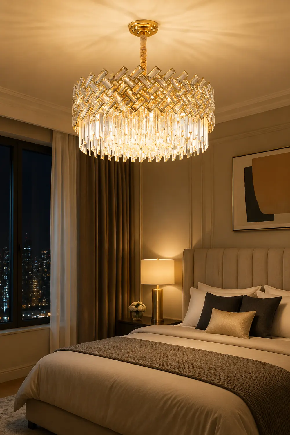 Marilyn Luxury Gold Chandelier, Crystal & Metal - Lumpaz