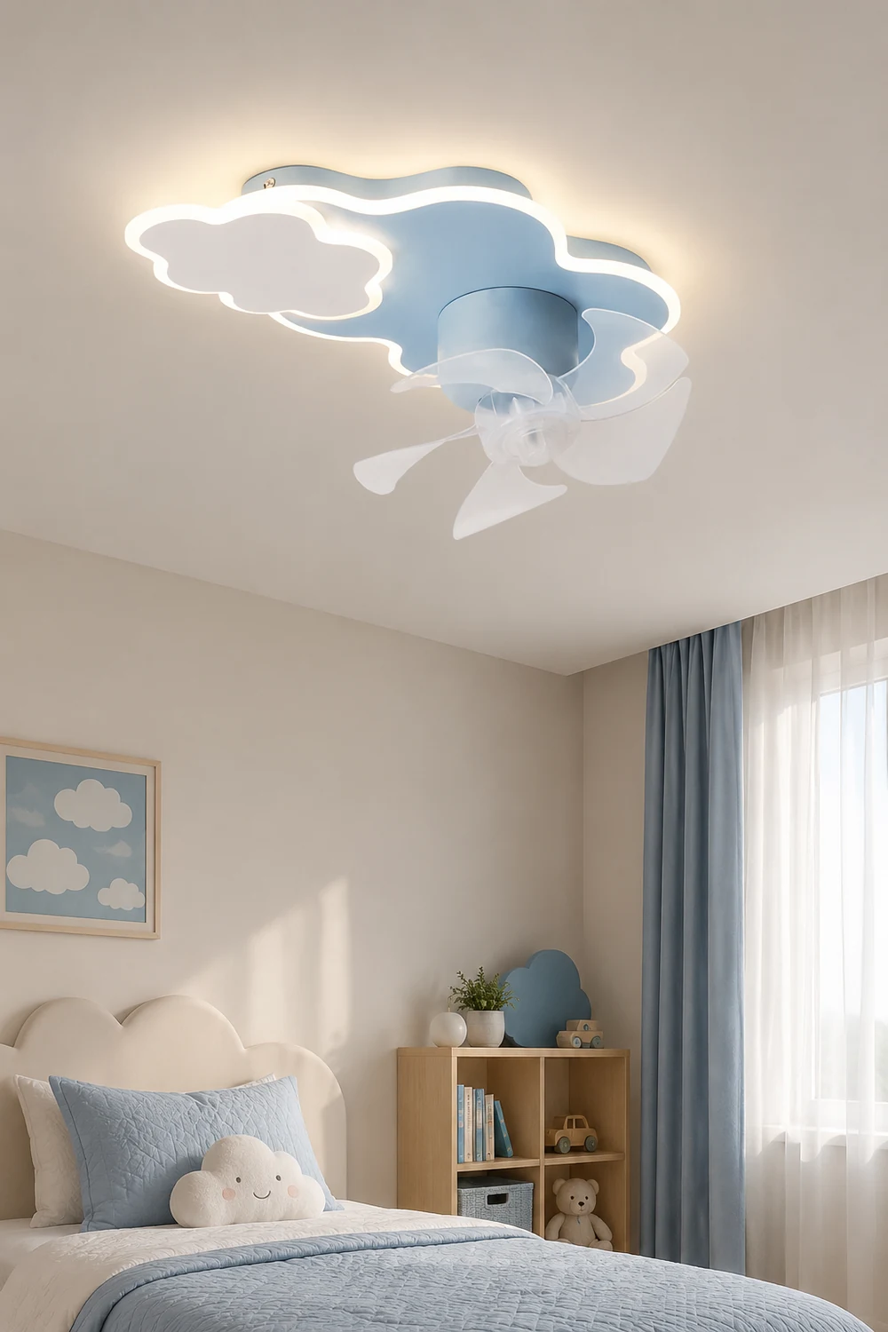 Minori Cloud Ceiling Fan with Light, 3 Color, 23"/21.5'' - Lumpaz