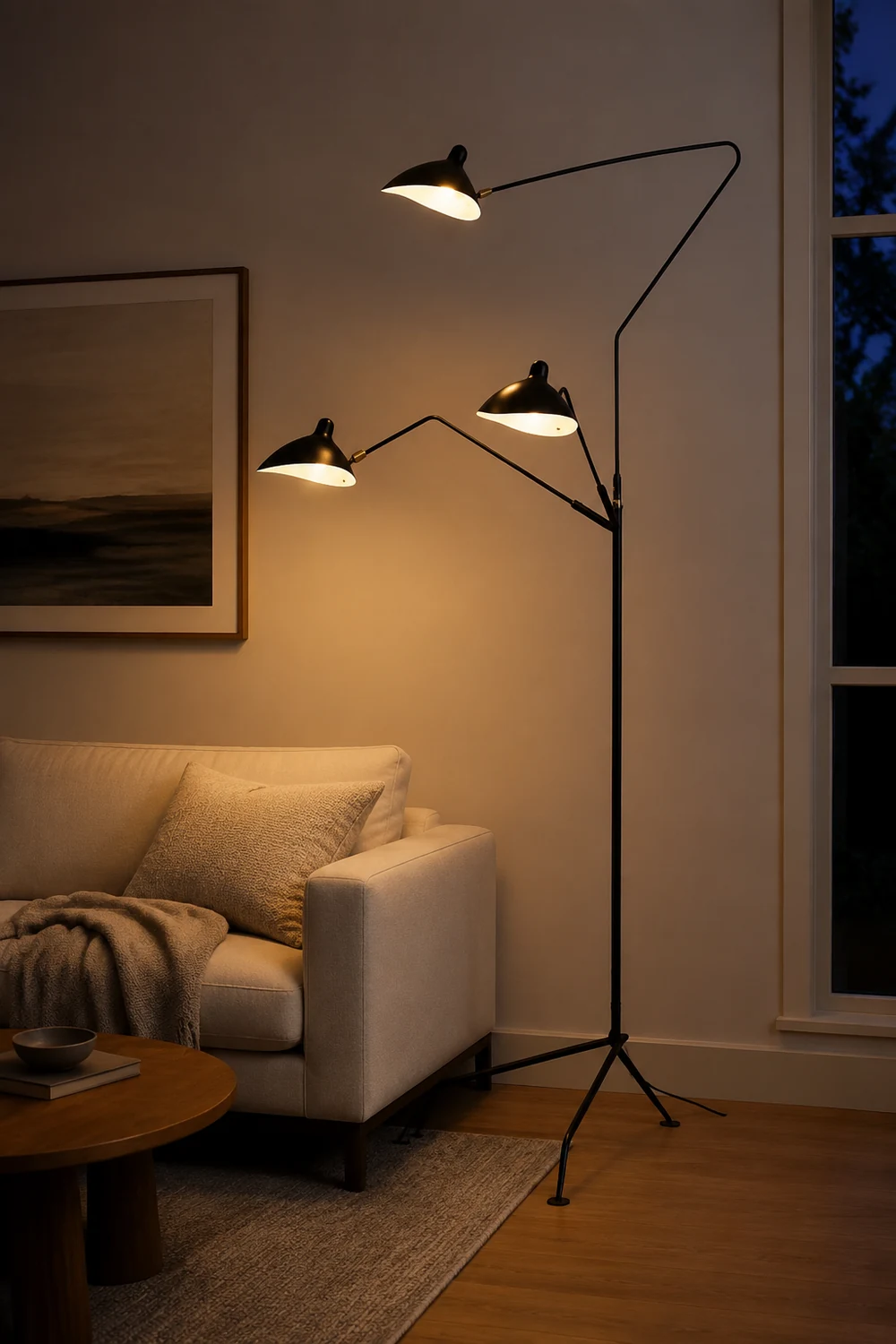 Schmitt Industrial Floor Lamp, 1/3 Heads - Lumpaz