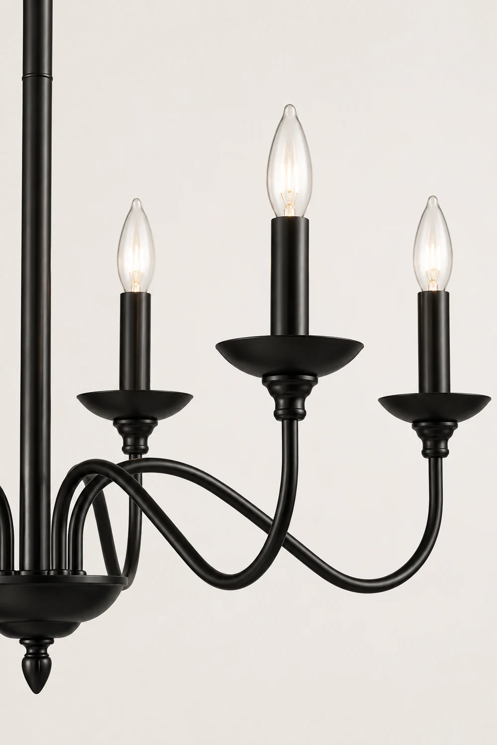 Silva Modern LED Chandelier Black Metal Bedroom Living Room - Lumpaz