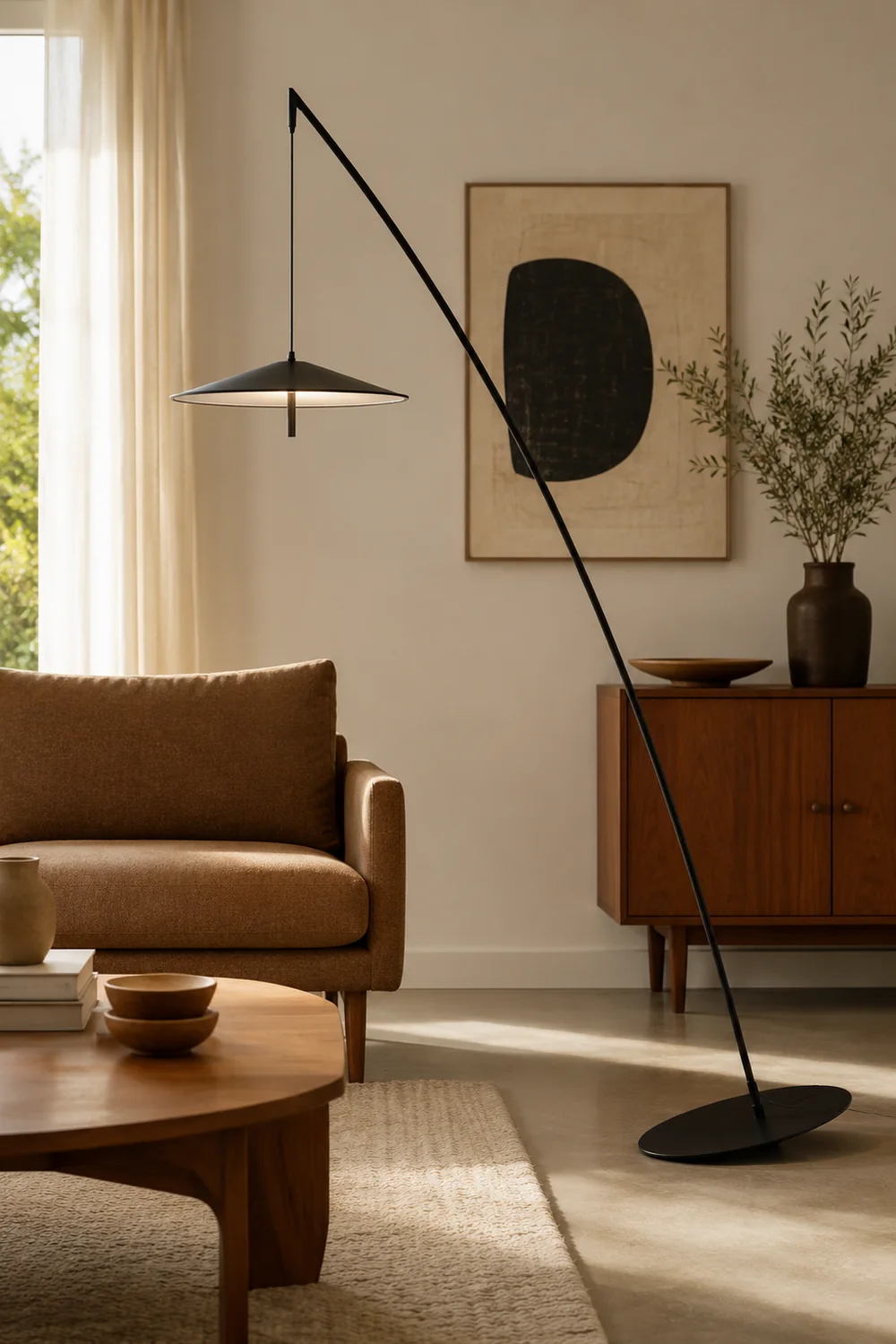 Salgado Frisbee Fishing Rod Floor Lamp, Living Room - Lumpaz