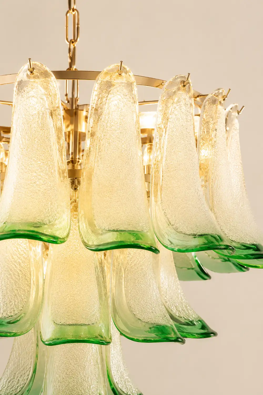 Marilyn Modern 3-Tier Stained Glass Chandelier, Green - Lumpaz