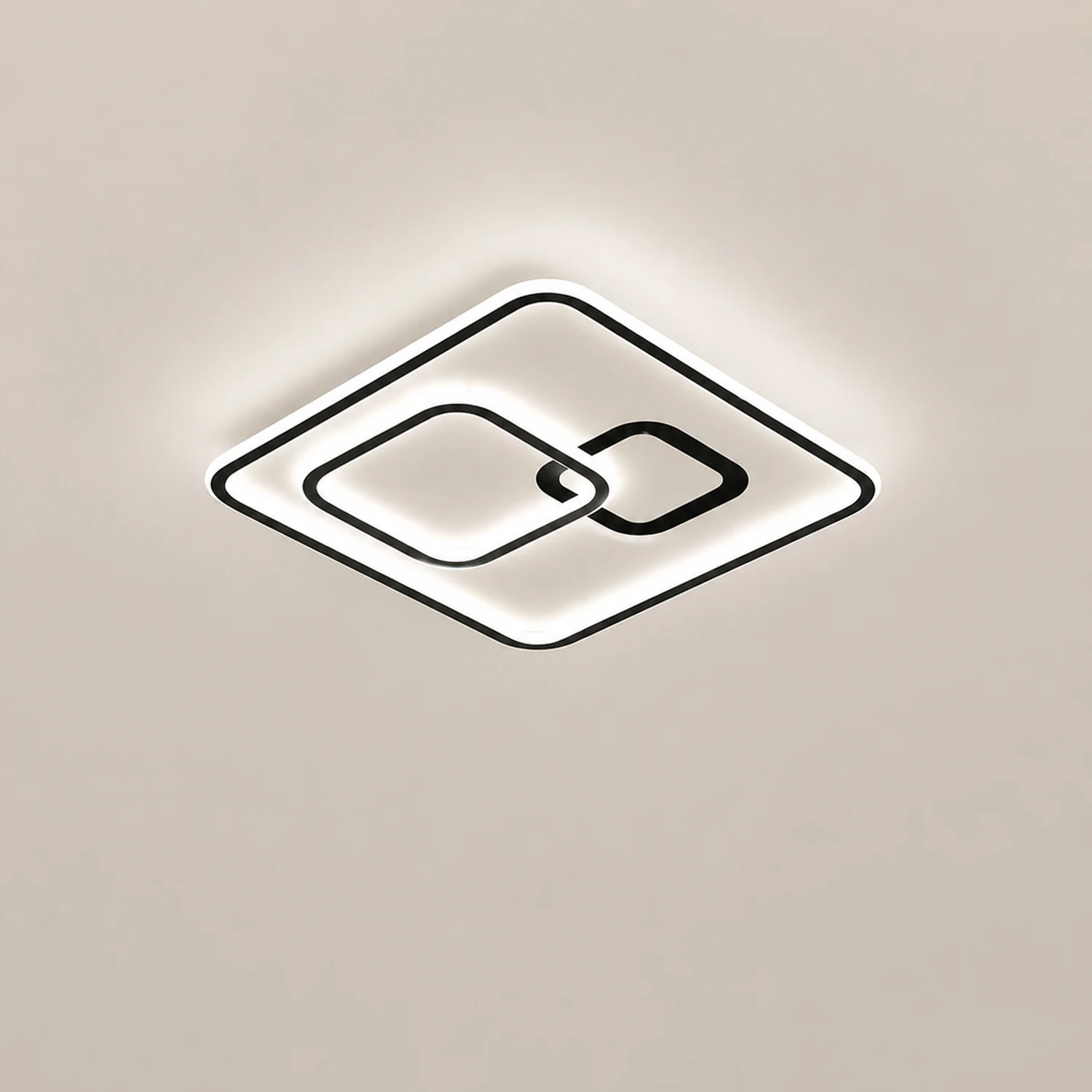 Lacey Linear Square Black Flush Mount Ceiling Light - Lumpaz
