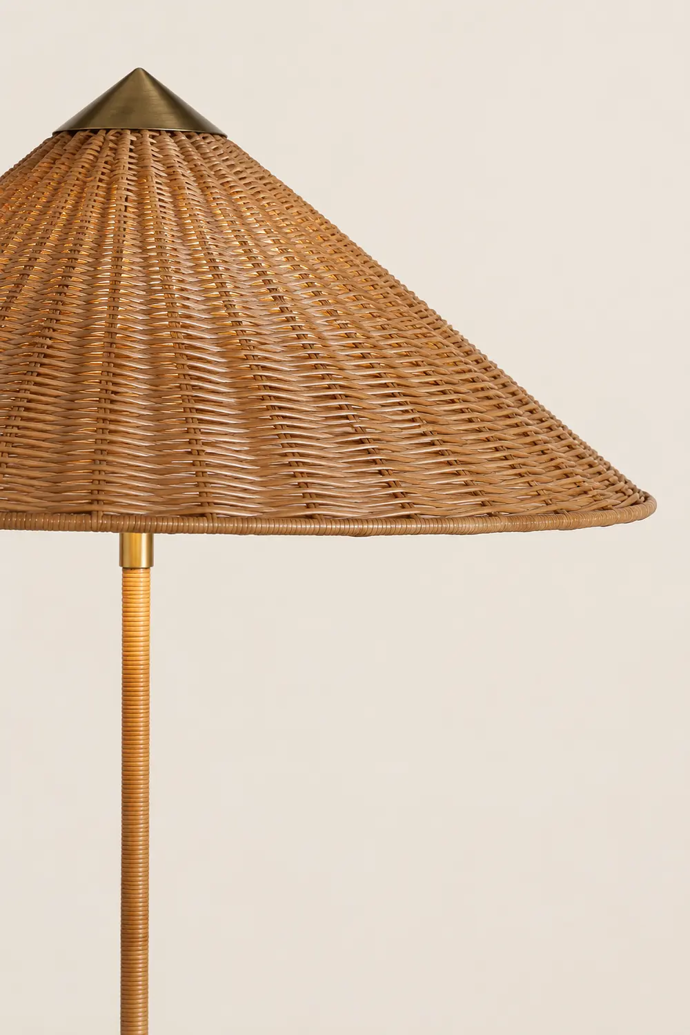 Muto Modern Metal Fabric Rattan Floor Lamp - Lumpaz