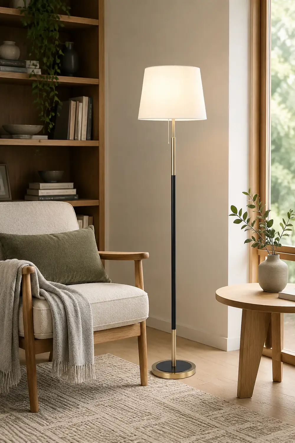 Eryn Modern Cylinder Metal Fabric Floor Lamp, 4 Color - Lumpaz