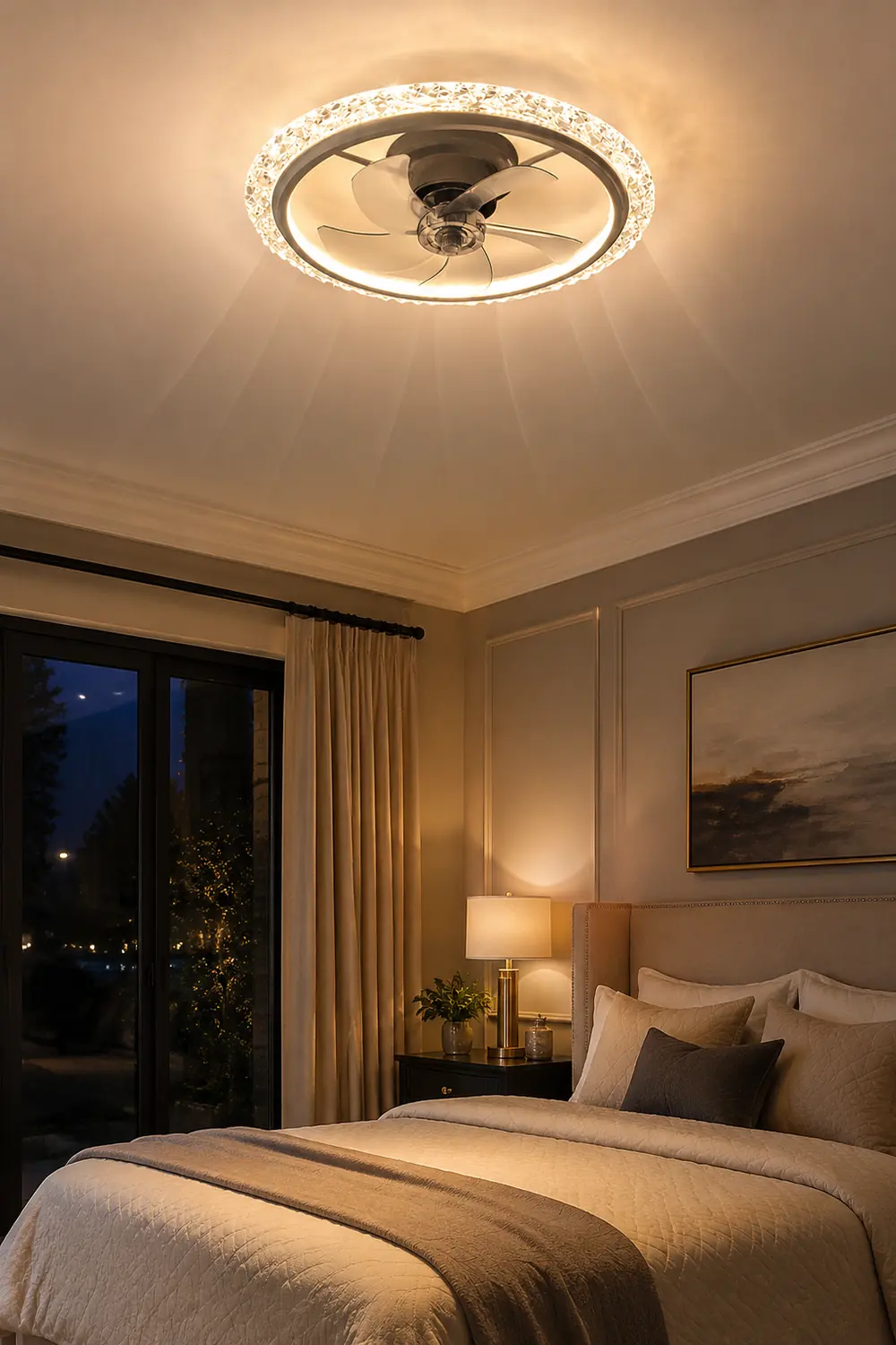 Kirsten 2-Light Ceiling Fan with Light, 2 Color, DIA 20"/24" - Lumpaz