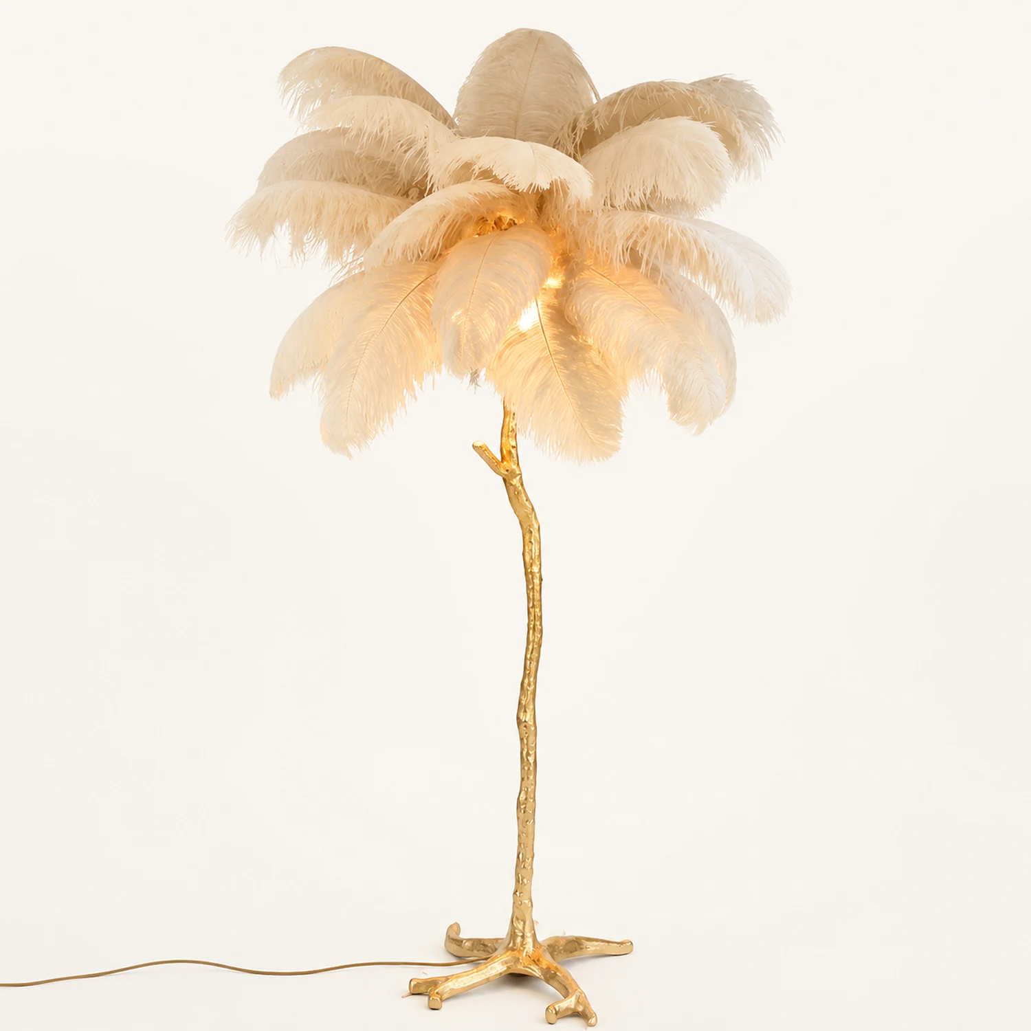 O'Moore Nordic Luxury Unique Ostrich Feather Floor Lamp/Table Lamp - Lumpaz